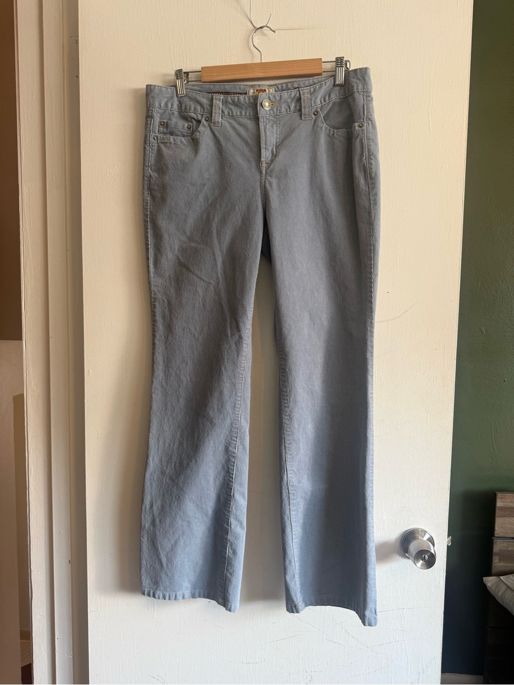 Route 66 wide bootcut light blue corduroy pants size 10 Y2K style